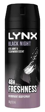 Lynx Deodorant Black Night Dark 165m