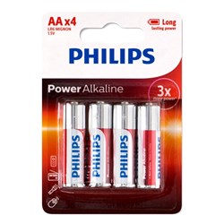 Battery Philips Alkaline AA 4Pk