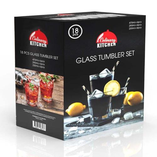 Glass Tumbler Set Pk18