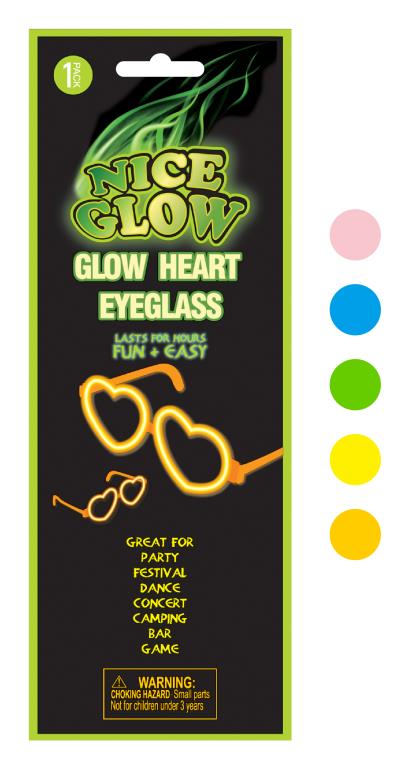 Glow in the Dark Novelty Heart Shaped Series Glasses