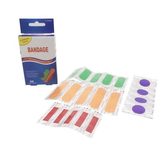 50PK Neon Bandages - Assorted sizes