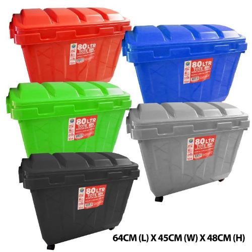 80L Tote Bin w/ Lid