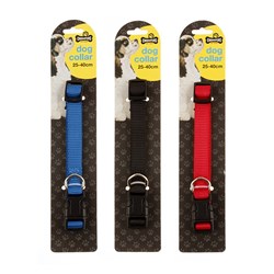 Collar Dog Adjustable Small 3 Asstd Cols Nylon 25-40cm