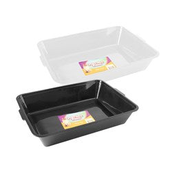 Cat Litter Tray 2 Colours White or Black Asstd