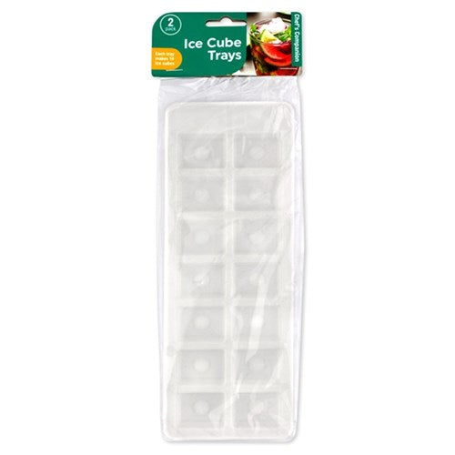 Ice Cube Tray PP White Pk2 14 Cube 9.4x24cm