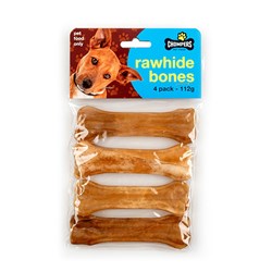 Dog Beef Rawhide Bones 11.5cm Pk4 112g