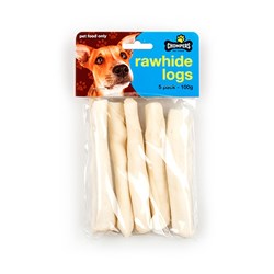 Dog Beef Rawhide Logs 13.5cm Pk5 100g