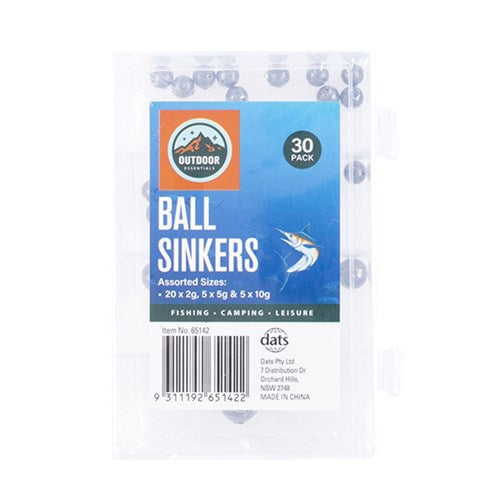 Fishing Ball Sinkers 30Pk