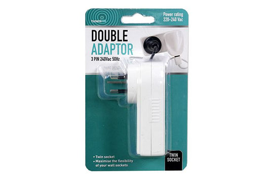 Double Adaptor - 3Pin / 9cm (240V) 50Hz