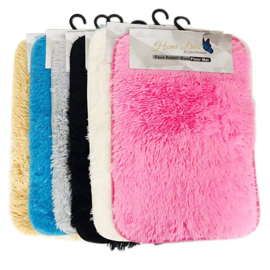 FLOOR MAT - MICROBIBRE FURRY 38X58CM 4COLS