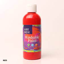 200ML WASHABLE PAINT- RED [36/12]