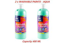 400ML WASHABLE PAINT- AQUA [12/0]